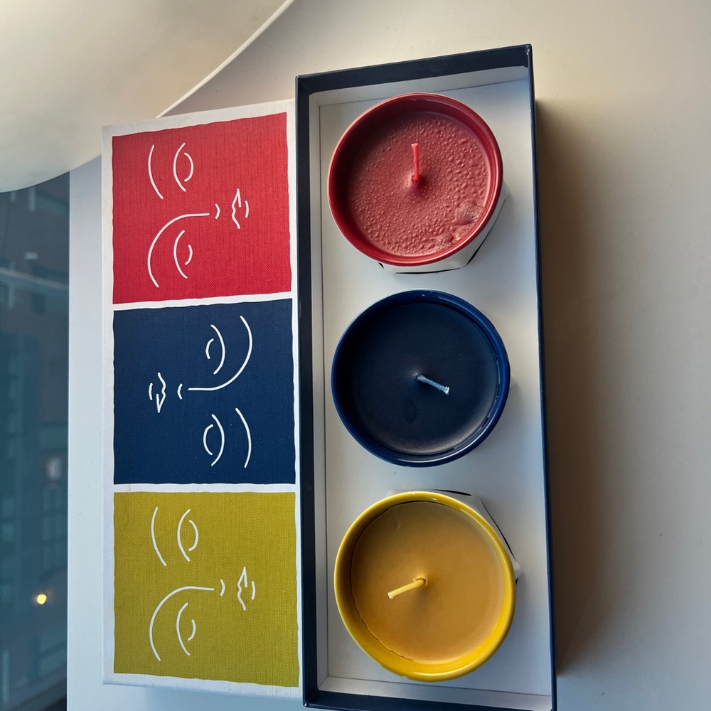Colorful Face Design Candle Set